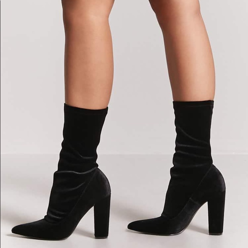 Velvet sock booties